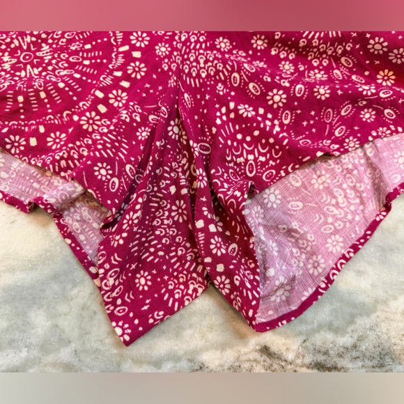 Torrid Size 3X Red Floral Boho Button Front Romper Drawstring Waist Soft Stretch - Picture 7 of 12